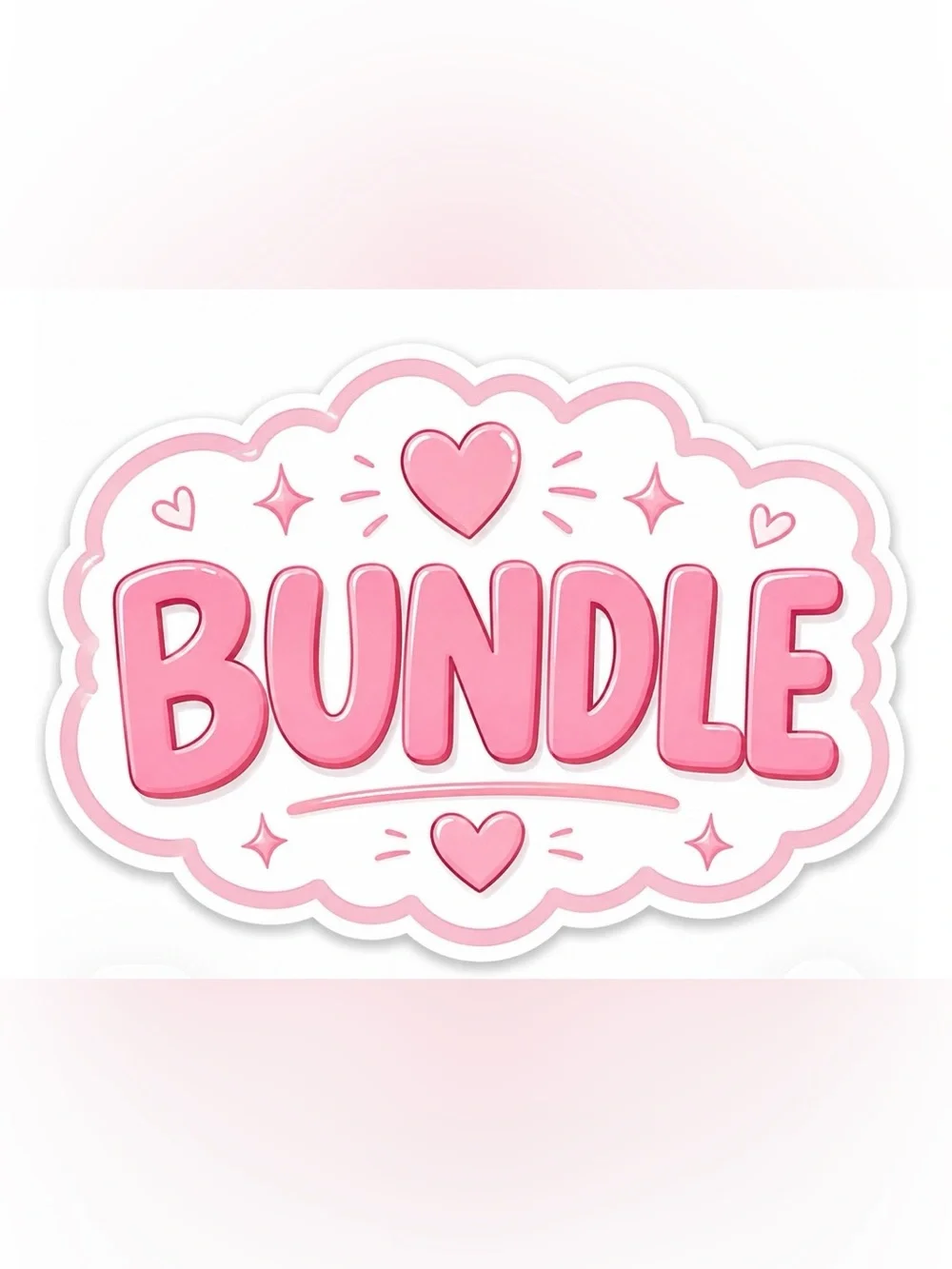 BUNDLE Pink Decorative Sticker - Cute Heart Party Accent